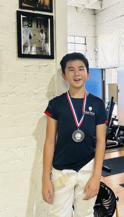 Nathan Li with his silver medal at the EBFG Open
