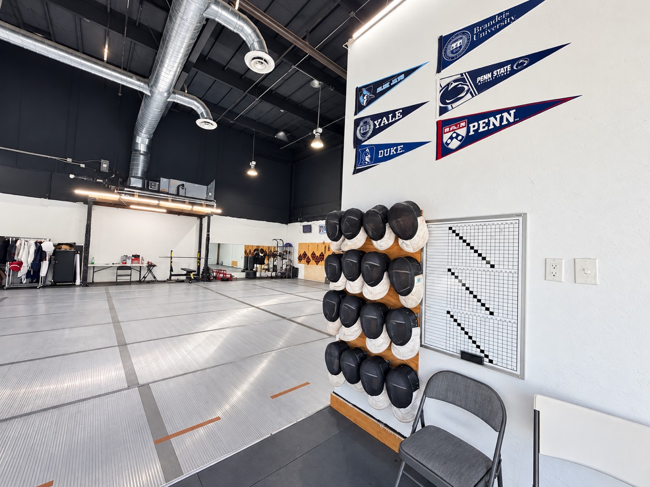Masks beside the training floor